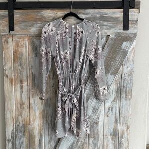 Sheike Floral Gray and Purple Dress